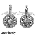 Russian Style Lab Grown Diamond Earrings 14k Gold