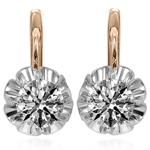 Russian Style Lab Grown Diamond Earrings 585