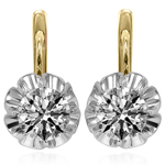 Russian Style Lab Grown Diamond Earrings 14 GOLD