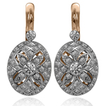 Russian Style Lab Grown Diamond Earrings 14k Gold
