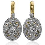 Russian Style Lab Grown Diamond Earrings 14k Gold