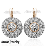 Russian Style Lab Grown Diamond Earrings14K Gold