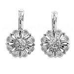 Lab Grown Diamod Russian Style  Earrings 14k
