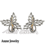 10k Two-Tone Gold Russian style Earrings