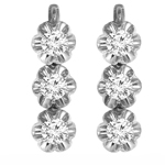 Silver Cubic Zirconia Russian style Earrings