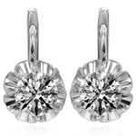 Russian Style Cubic Zirconia Earrings in Silver
