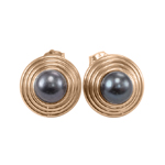 10k Rose Gold Black Pearl Earrings