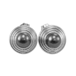 10k White Gold Black Pearl Earrings