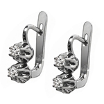 14k Gold Genuine Diamond Russian style earrings