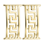 14k Solid Yellow Gold Greek Design Earrings