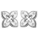 Flower Diamond Sapphire Earrings in 10k Gold