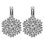 Russian Style Lab Grown Diamond  Earrings 14k gold