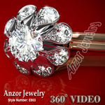 Russian tulpan Style Diamond Earrings 14k gold
