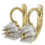 Diamond Semi Mount Earrings  585 Russian Style 14k