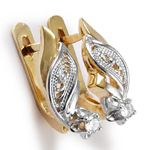 Russian Style Diamond Earrings 585 14k gold
