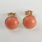 14k yellow Gold Coral Stud Earrings