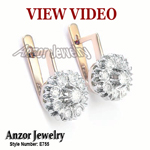 Russian Style malinka diamond earrings 585