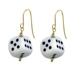 14k Gold Dice Earrings