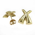 14k  yellow Gold Picasso style Earrings 4.80 gr.