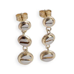 14k Two-Tone Gold Design screw type Drop earrings