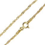 14k Yellow Gold Singapore Chain Necklace