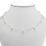 Sterling Silver White Pearl Chain Necklace