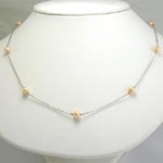 14k Gold Pearl Chain Necklace