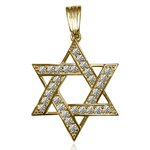 Lab Grown Diamond Star of David Pendant in 14K G