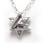 14k white Gold Jewish Star Pendant