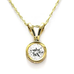 14k Gold Lab Grown Diamond Pendant .75 ct