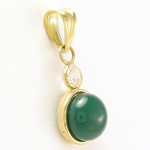 14K Yellow Gold Green onyx Pendant