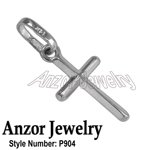 14k White Gold Cross Pendant