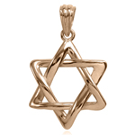 14k Rose Gold Jewish Star of David Pendant
