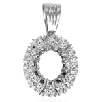 Russian style Diamond Pendant Semi Mount  14k