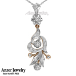 Russian Style Diamond Pendant in 14k 585