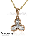 Russian Style Diamond Pendant with 14k Gold Chain