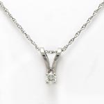14k Gold Diamond Pendant 18 inch chain