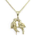 14K Gold Bird Charm Pendant