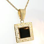 14k Gold Onyx Pendant