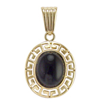 14k Solid gold Genuine Black Onyx Charm
