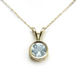14k Gold Aquamarine Pendant necklaces 18"