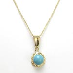 14k Yellow Gold Turquoise Sunflower Pendant