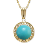 14k Yellow Gold Turquoise Necklace