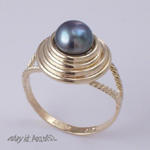 10k Gold Black Pearl Ring