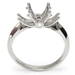 knife edge Diamonds Engagement Setting Ring 18k