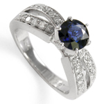 18k Sapphire and Diamond Anniversary Ring