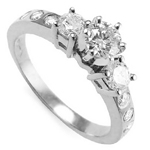 14k White Gold Diamond Engagement Ring