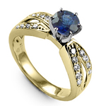 Sapphire Diamond Anniversary Ring 18k