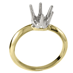 18k Two-Tone Gold Engagement Setting Ring
