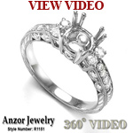 950 Platinum Diamond Ring Setting Mounting